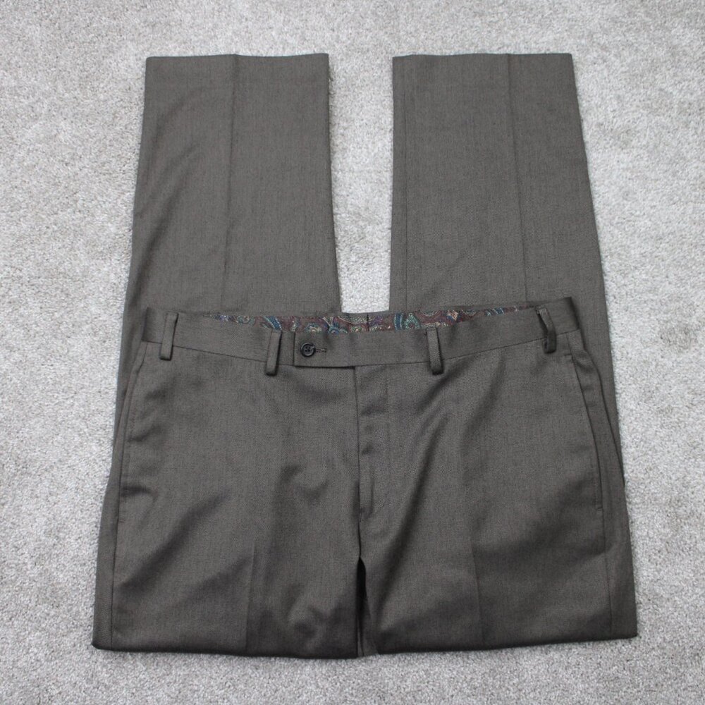 LAUREN Ralph Lauren Pants‎ Mens 36x30 Brown Flat Front Polyester/Rayon Straight